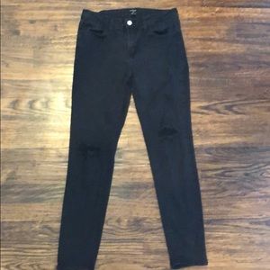 Black distressed denim jeans